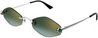 Cartier Geometrische Zonnebril - Dames - Accessoires - Grijs - Maat: 55 MM