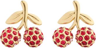 Coach Cherry Pav&eacute; Earrings - Red - One Size