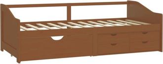 vidaXL 3-Seater Day Bed without Mattress Honey Brown Solid Pinewood 90x200cm Vidaxl