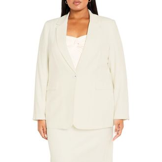 City Chic Clea One-Button Blazer in Vanilla at Nordstrom