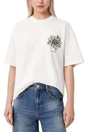 AllSaints Etta Petal Graphic T-Shirt in Chalk White at Nordstrom, Size X-Small