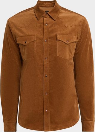 Monfrere Mens Eastwood Needle Corduroy Saddle Western Shirt