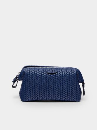 F. Hammann Woven Leather Small Wash Bag