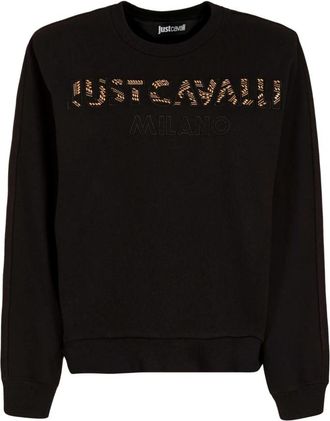Just Cavalli Truien - Dames - Sweatshirts - Zwart - L - Katoen - Hoodies & sweatvesten