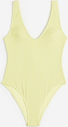 H&M Badeanzug High Leg - Yellow