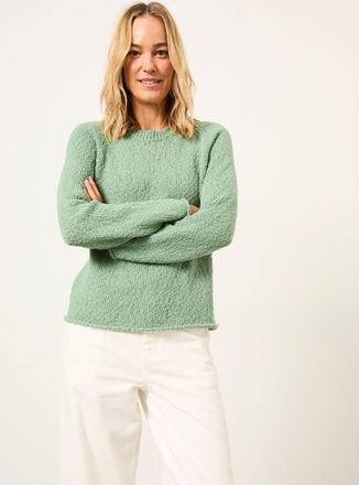 Fat Face FatFace Sophia Green Knitted Slub Jumper
