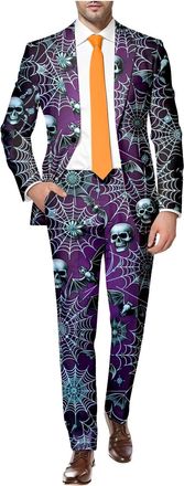 Generic Mens Halloween Suit, Trousers, Top and Jacket, black, 3XL
