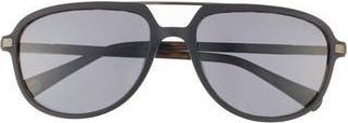 Ted Baker 59mm Full Rim Polarized Aviator Sunglasses in Black at Nordstrom Rack