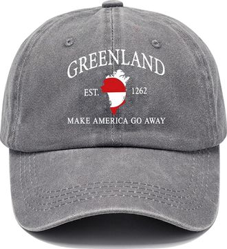 Generic Make America Go Away Hat, Greenland Hat, Make America Go Away Baseball Cap Silver Grey