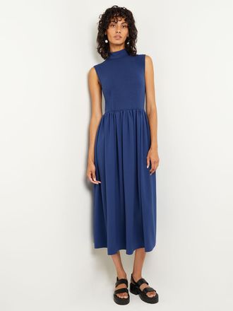 Misook Mixed Media Fit-and-Flare Sleeveless Maxi Dress