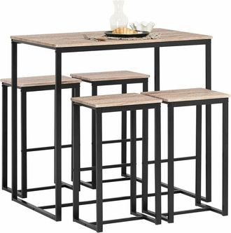 SoBuy SoBuy OGT15-N,Dining Set Breakfast Bar Set Bar Set-1 Bar Table and 4 Stools