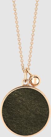 Ginette NY Collier Ever Disc Obsidienne Or Rose