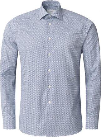 Eton Geometric Signature Twill Overhemd - Heren - Casual Overhemden - Blauw - 6XL - Katoen - Overhemden