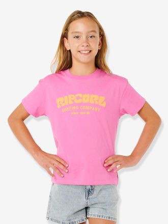Rip Curl M&auml;dchen T-Shirt mit Frontprint Surfing RIP CURL rosa
