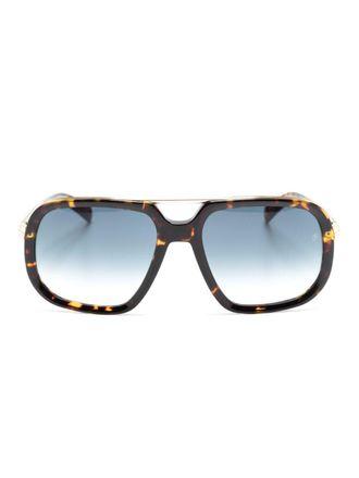 Eyewear by David Beckham Occhiali da sole con montatura stile pilota - Marrone