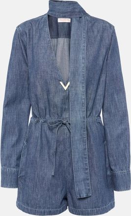 Valentino Halterneck denim playsuit