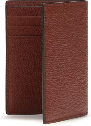Valentino Garavani Mens Vlogo Signature Card Holder Blood Red Calf Leather Bos Taurus Wallet