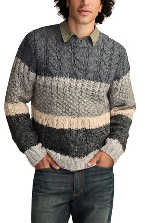 Lucky Brand Cable Stitch Sweater in Turbulence at Nordstrom, Size Xx-Large