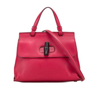 Gucci Bamboe Handtas van Leer