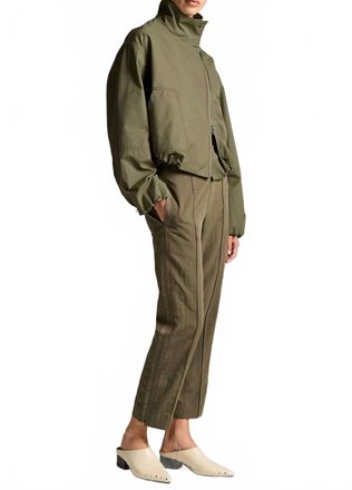 Vince Grace Side-Strap Mid-Rise Pull-On Pant In Sea Vine