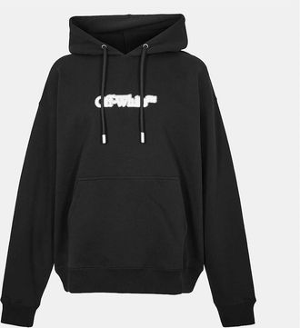 Off-white Mens Lettering Hooded Neck Drop Shoulder Sweatshirt - Black/Multi - Size: 44