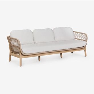 Sklum Sof&aacute; De Jard&iacute;n De 3 Plazas En Aluminio Y Madera De Acacia Karvia Sklum