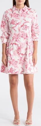 Halogen Flared Skirt Shirtdress in Pink Multi at Nordstrom Rack, Size X-Small