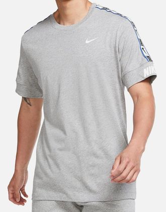 Nike Mens Nike NSW Repeat Tape T-Shirt Grey - Size: 44