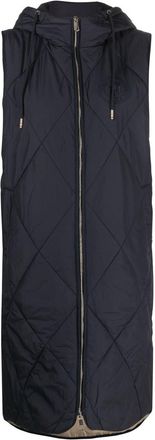 Tommy Hilfiger Sorona quilted long vest - women - Polyester/Polyester - S - Blue