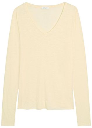 American Vintage Jacksonville Slubbed Cotton-blend top - Yellow - S (UK8-10 / S)