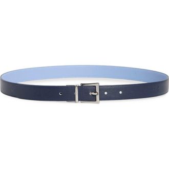 Longchamp Reversible Leather Belt in Navy/Blue Mist at Nordstrom Rack