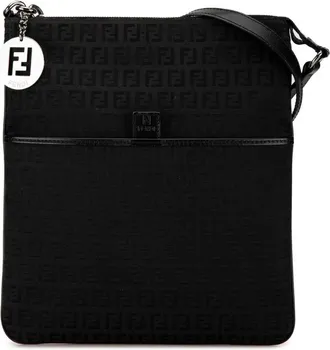 Fendi Pre-owned Cross Body Bags, female, Black, Size: ONE SIZE Pre-owned Zucchino Canvas Crossbody