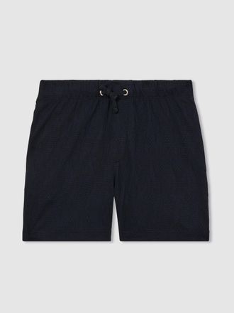 Reiss Navy 13-14 yrs Wave-jacquard Drawstring Shorts