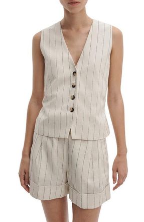Rag & Bone Paulette Tie Waist Stripe Vest in White Stripe at Nordstrom, Size 10