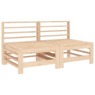 Berkfield Home Garden Middle Sofas 2 pcs Solid Wood Pine in Brown