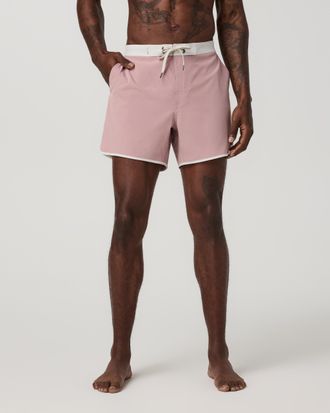 Vuori Clothing Cruise Boardshort 5 | Mauve Linen Texture | 28