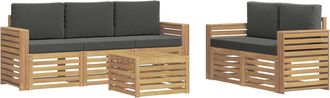 vidaXL Conjunto De Sof&aacute;s De Exterior 6 Uds. Blanco Y Antracita Vidaxl