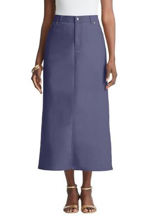 Jessica London True Fit Stretch Denim Midi Skirt in Deep Dusk at Nordstrom, Size 30