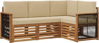 vidaXL Conjunto De Sof&aacute;s De Exterior 4 Uds. Poli&eacute;ster Vidaxl