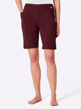 Feel Good Bermudas FEEL GOOD, Damen, Gr. 40/42, Normalgr&ouml;ssen, rot (bordeaux), 70% Polyester, 30% Viskose, unifarben, Hosen Bermudas