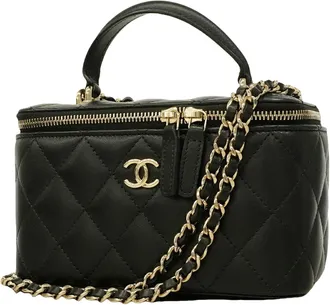 Chanel Black Leather Vanity Bag (Pre-Owned)