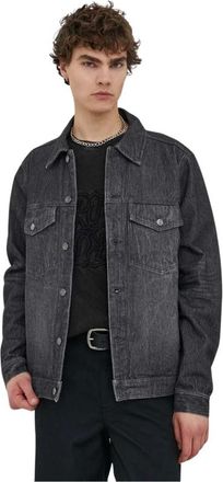 Wood Wood Heren, Jassen, Grijs, Maat: L Denim