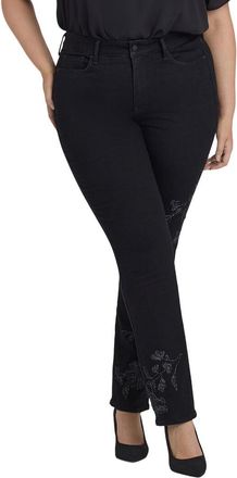 NYDJ Plus Marilyn Black Rinse Straight Leg Jean