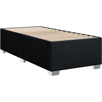 vidaXL Estructura De Cama Sin Colch&oacute;n Tela Negro 90x200 Cm Vidaxl
