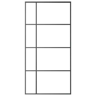 Berkfield Home Sliding Door Frosted ESG Glass & Aluminium 102.5x205 cm Black