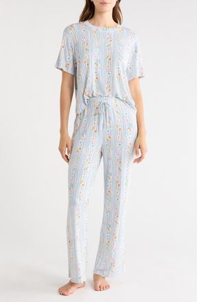 Honeydew Intimates All American Pajamas in Ivory/blue Floral Stripe at Nordstrom, Size X-Large