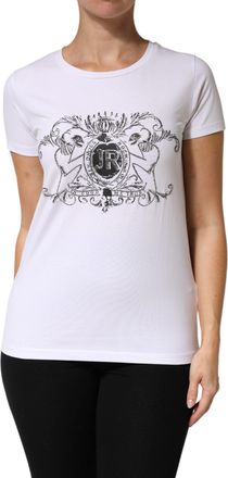 John Richmond Printed Cotton Stretch Crew Neck Womens T-shirt (Pre-Owned)