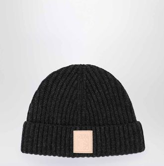 Loewe Black ribbed cashmere beanie