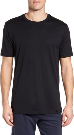 Hanro Night and Day Cotton Crew Neck T-Shirt in Black at Nordstrom, Size Small