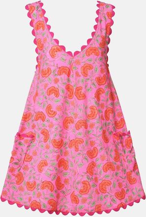 Juliet Dunn Floral scalloped cotton minidress